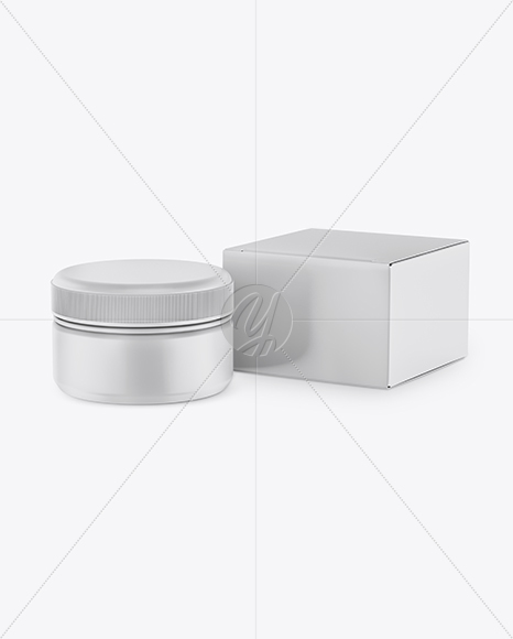 Matte Cosmetic Jar with Box Mockup