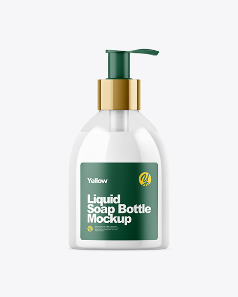 Clear Liquid Soap Bottle Mockup