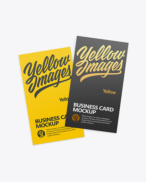 Two Business Cards Mockup - Stack of brochures mockup