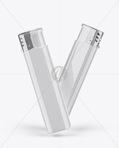 Glossy Plastic Lighter Mockup