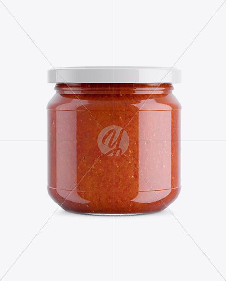 Glass Jar With Sauce Mockup