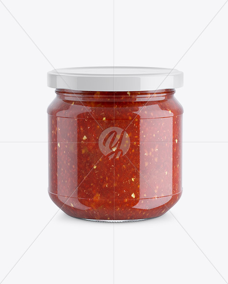 Glass Jar With Sauce Mockup