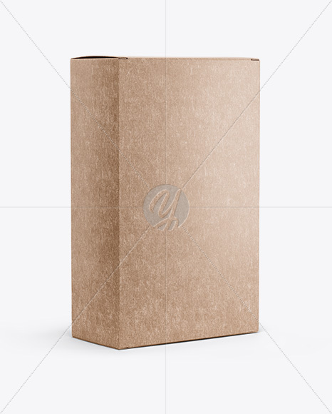 Kraft Paper Box Mockup - Half Side View