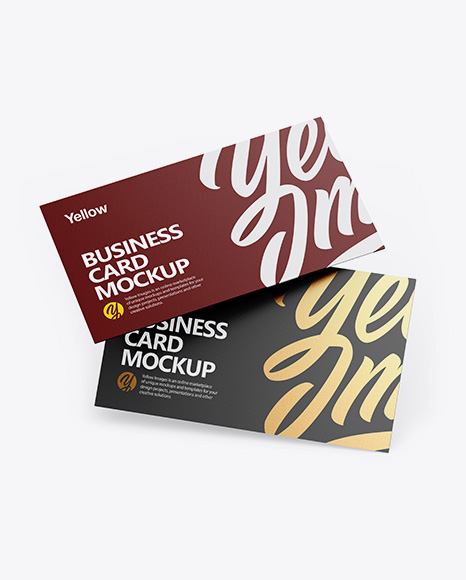 Two Paper Business Cards Mockup