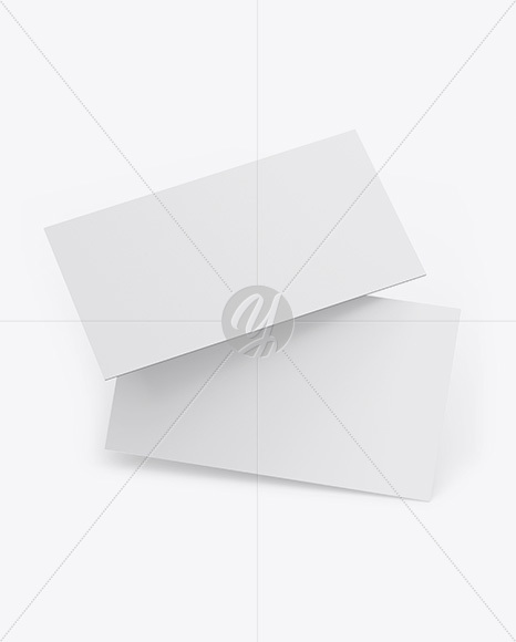 Two Paper Business Cards Mockup