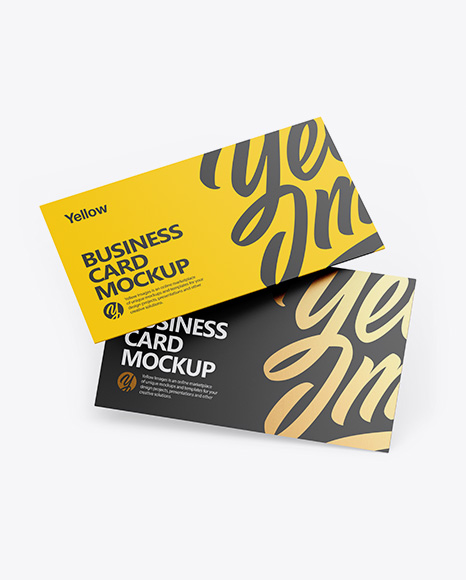 Two Business Cards Mockup - Stack of brochures mockup