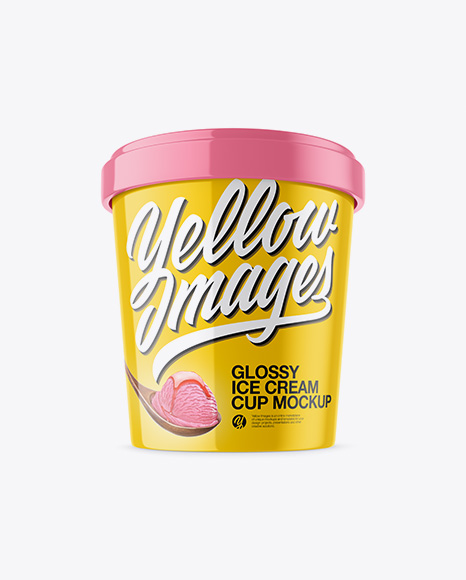 Glossy Ice Cream Cup Mockup