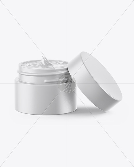 Opened Matte Cosmetic Jar Mockup