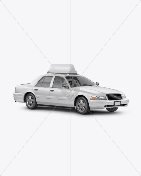 New York Taxi Mockup - Half Side View