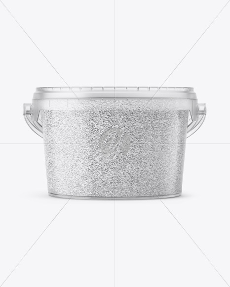 Transparent Bucket with Granules Mockup