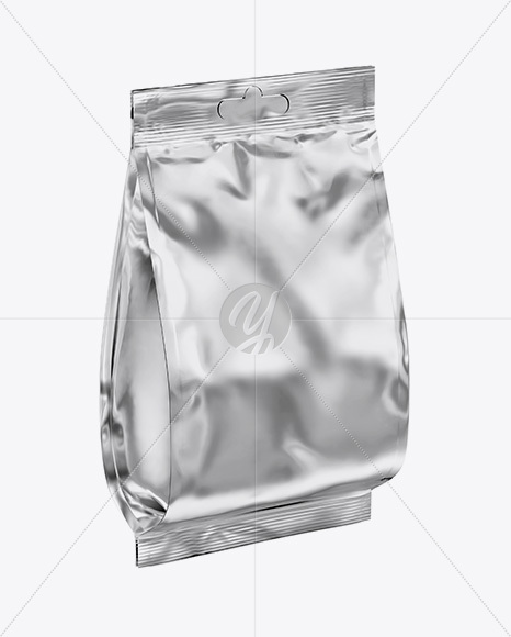 Glossy Metallic Food Bag Mockup