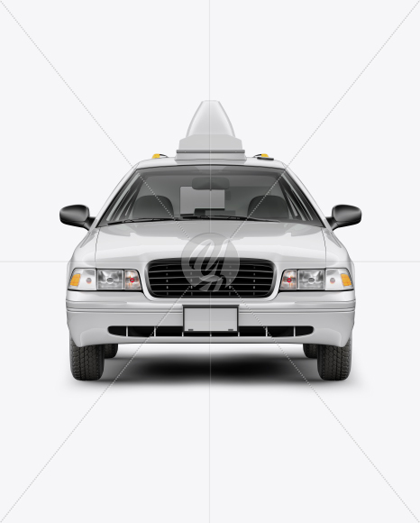 New York Taxi Mockup - Front View