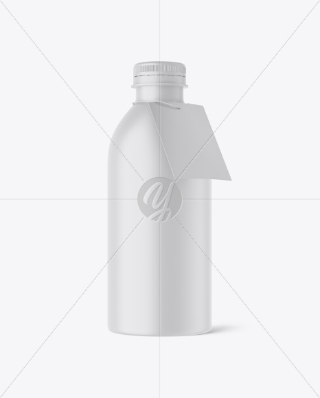 Matte Plastic Bottle w/ Label Mockup