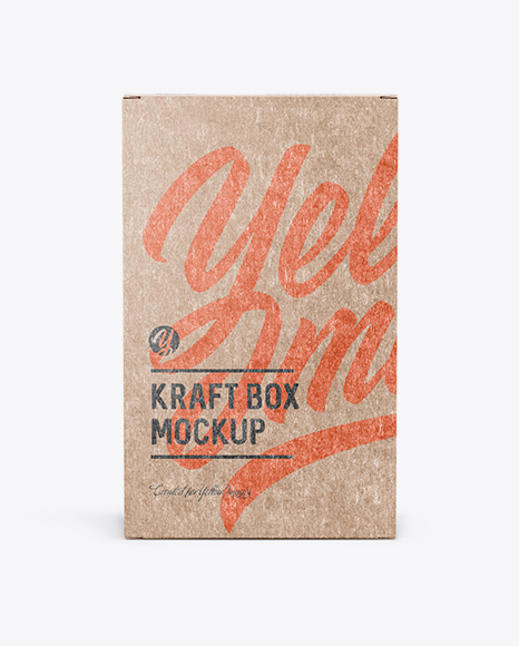 Kraft Paper Box Mockup - Front View - 3D+Product+Box+PSD+Mockup+-+PSD+Mockups