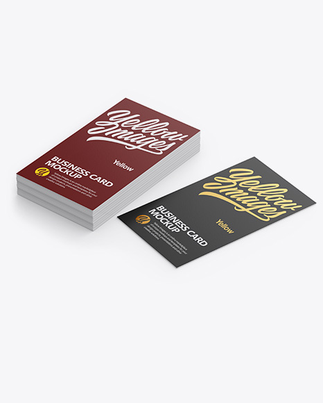 Stack of Paper Business Cards Mockup - Stack of brochures mockup