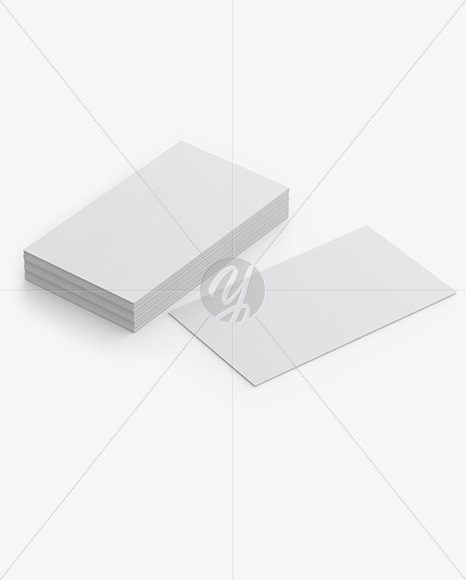 Stack of Paper Business Cards Mockup