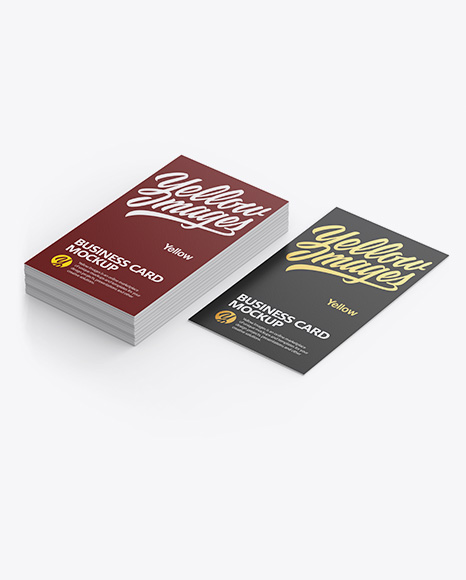 Stack of Paper Business Cards Mockup - Stack of brochures mockup