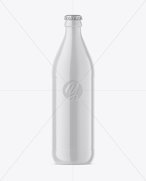 Glossy Ceramic Beer Bottle Mockup