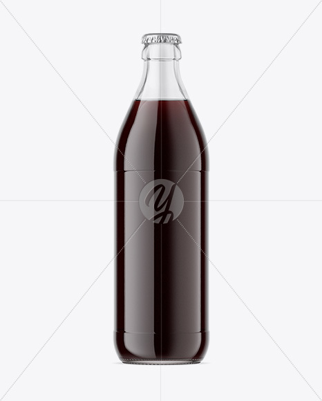 Clear Glass Bottle With Brown Ale Mockup