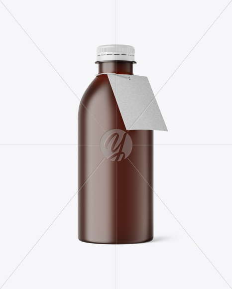 Amber Bottle w/ Kraft Label Mockup