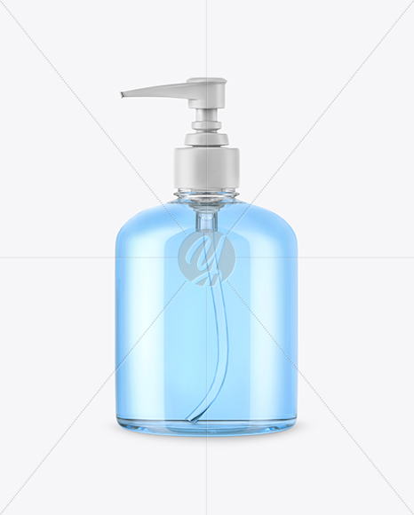 Clear Cosmetic Bottle with Pump Mockup