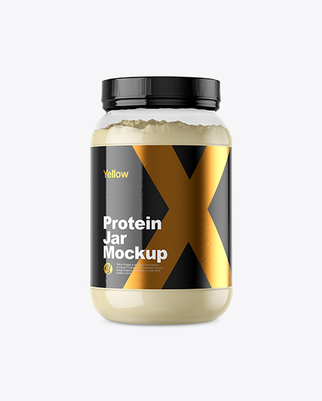 Clear Jar with Powder Mockup - Free+Plastic+Powder+Scoop+PSD+TIFF+Files