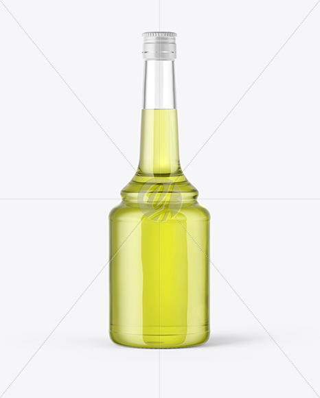 600ml Clear Glass Olive Oil Bottle Mockup