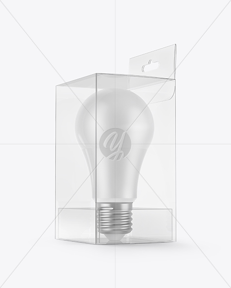 LED Bulb in Box Mockup