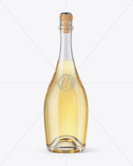 White Wine Bottle with Foil Mockup