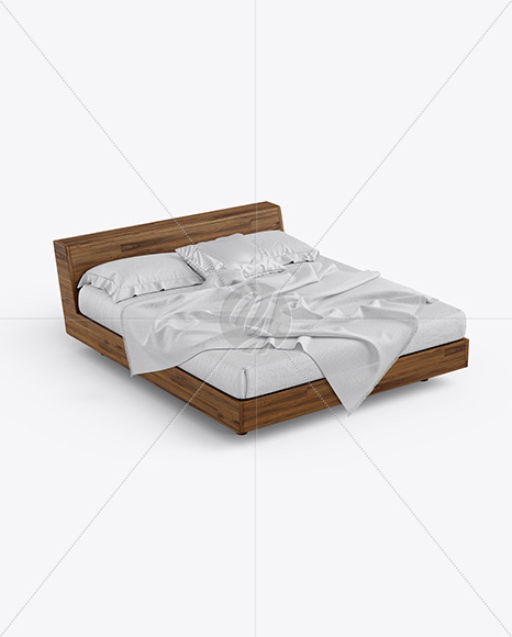 Wooden Double Bed Mockup