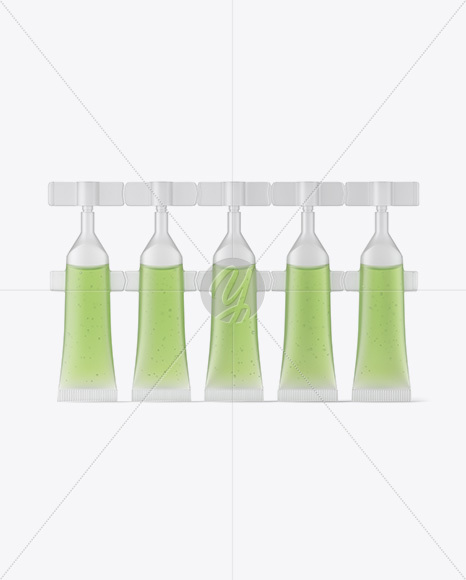 Semitransparent Cosmetic Monodose Strip Mockup