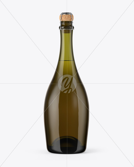 Antique Glass Bottle with Foil Mockup