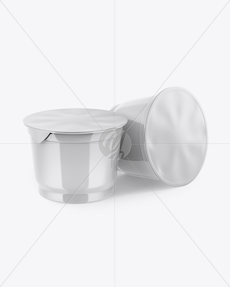 Glossy Plastic Cups Mockup