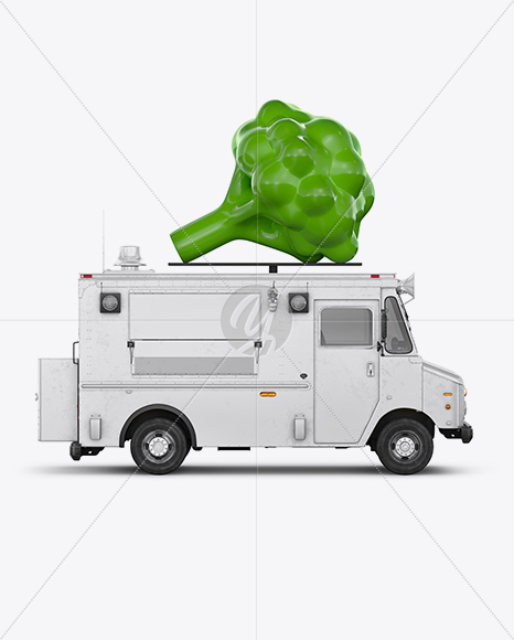 Vegan Food Truck Mockup - Side View