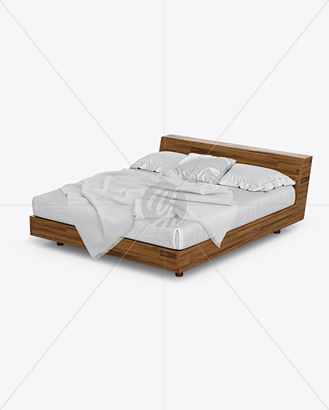 Wooden Double Bed Mockup