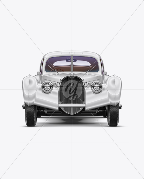 Retro Car Mockup - Front View