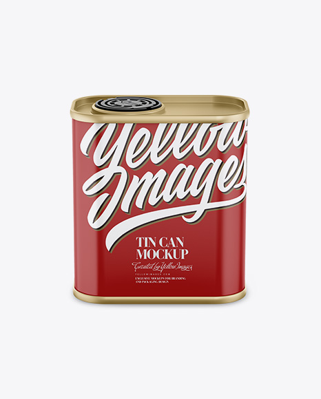 Matte Tin Can Mockup - Square tin mockup