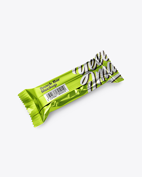 Metallic Snack Bar Mockup - Chocolate bar mockup