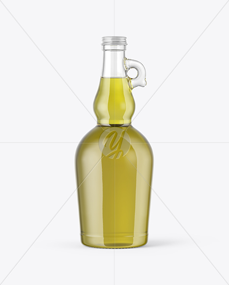 750ml Clear Glass Olive Oil Bottle Mockup