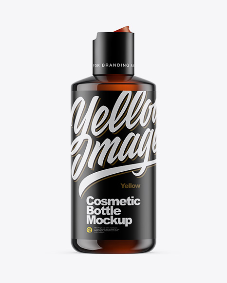 Amber Cosmetic Bottle Mockup