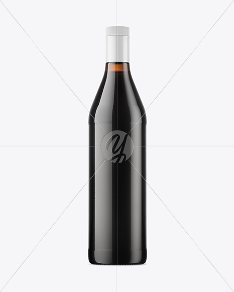 Amber Glass Vermouth Bottle Mockup