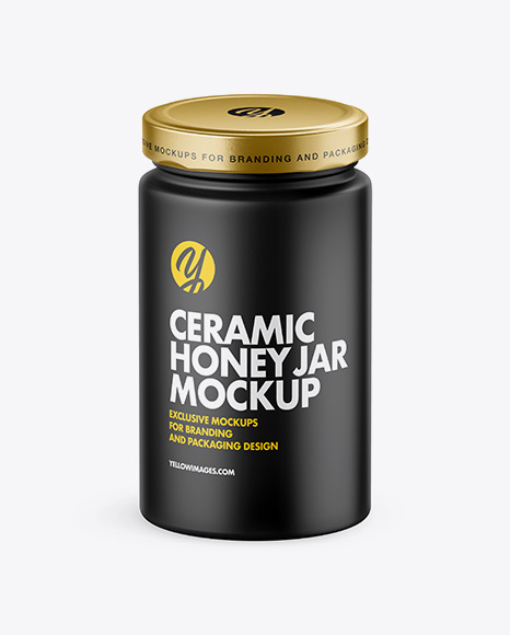 Matte Ceramic Honey Jar Mockup - Honey+Bottle+Mockup+|+Exclusive+Mockups