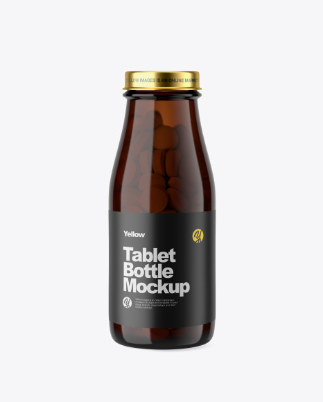 Amber Tablet Bottle Mockup - Bottle mockup