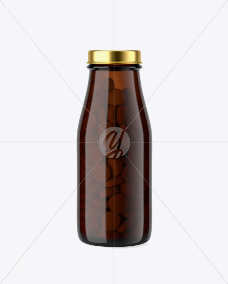 Amber Tablet Bottle Mockup