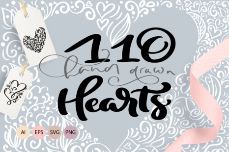 Valentine vector hand draw hearts - Wedding flowers