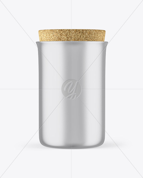 Metallic Jar With Cork Mockup