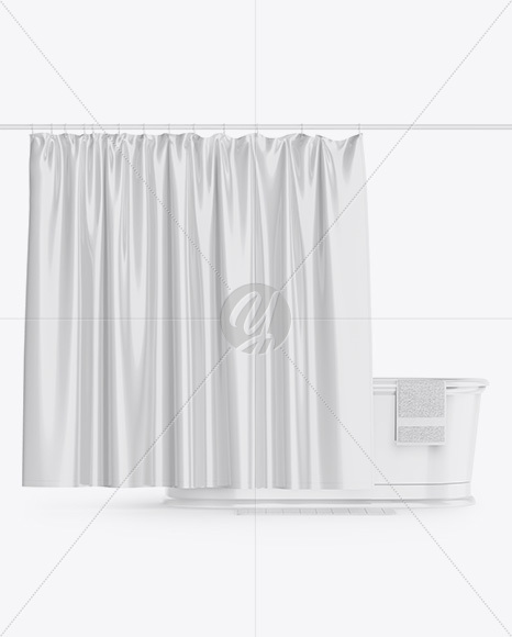 Bath w/ Glossy Shower Curtain Mockup