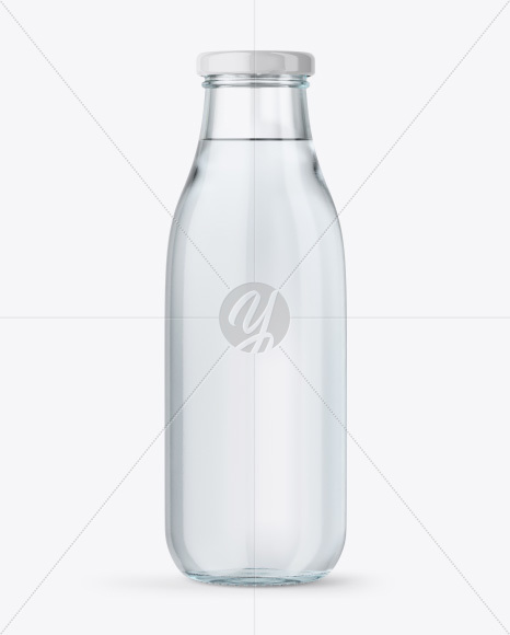 Clear Glass Water Bottle Mockup