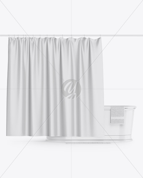 Bath w/ Matte Shower Curtain Mockup