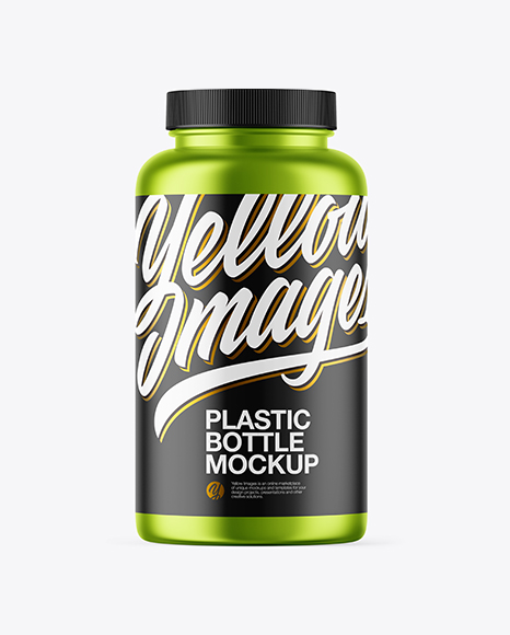 Metallic Plastic Bottle Mockup - Supplement bottle mockup